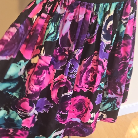 Floral Mini Dress - Purple and Turquoise - Picture 6 of 8